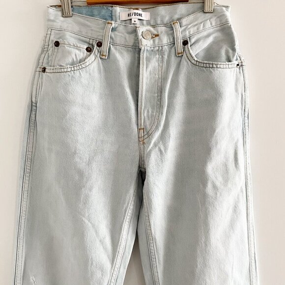 Re/Done High Rise Loose Jeans (Bleach Destroy) - Picture 4 of 12